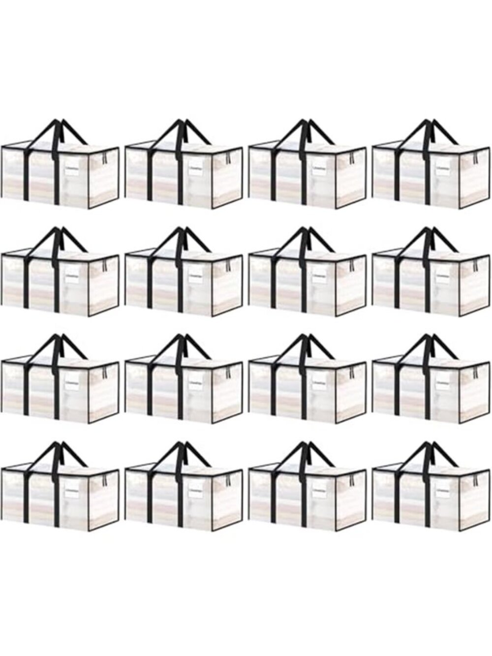 16 Pack Extra Large Clothes Storage Bins with Lids, Clear